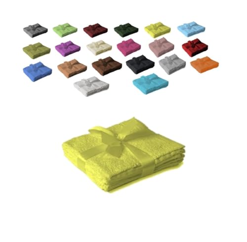 EXKLUSIV HEIMTEXTIL Handtuchserie im Set mit Schleife Marke Seiftuch 4er Set 30 x 30 cm Gelb von EXKLUSIV HEIMTEXTIL