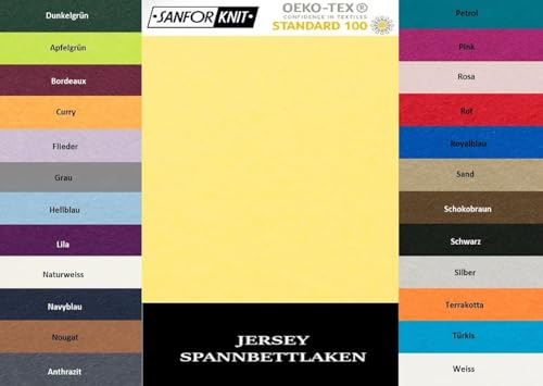 EXKLUSIV HEIMTEXTIL Jersey Spannbettlaken 60 x 120-70 x 140 cm Gelb von EXKLUSIV HEIMTEXTIL