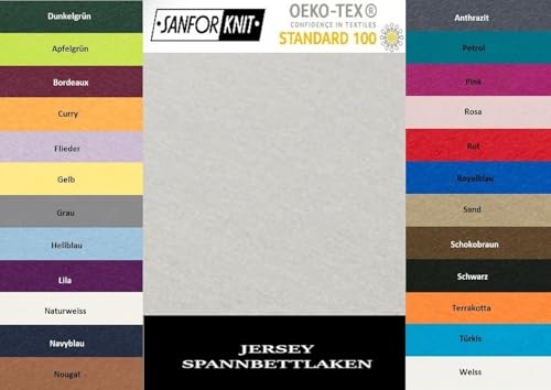 EXKLUSIV HEIMTEXTIL Jersey Spannbettlaken 90-100 x 200 cm Silber von EXKLUSIV HEIMTEXTIL