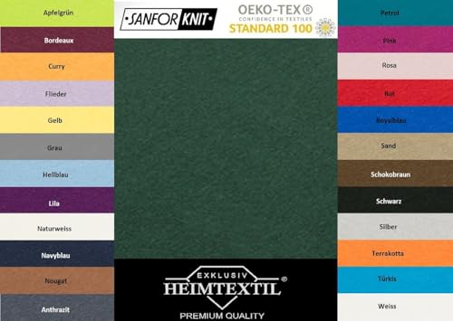 Jersey Spannbettlaken Premium Marke 140-160 x 200 cm Dunkelgrün von EXKLUSIV HEIMTEXTIL