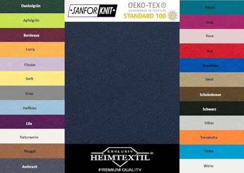 Jersey Spannbettlaken Premium Marke 140-160 x 200 cm Navyblau von EXKLUSIV HEIMTEXTIL