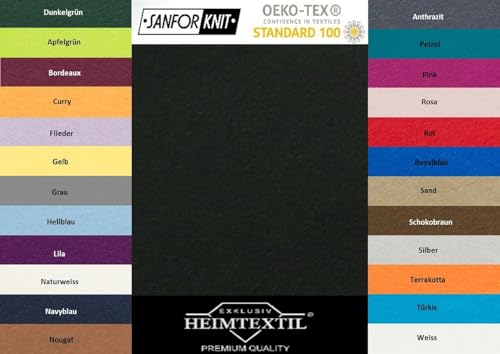 Jersey Spannbettlaken Premium Marke 140-160 x 200 cm Schwarz von EXKLUSIV HEIMTEXTIL