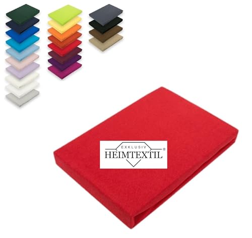 Jersey Spannbettlaken Premium Marke 180-200 x 200 cm Rot von EXKLUSIV HEIMTEXTIL