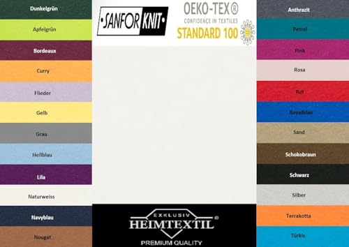 EXKLUSIV HEIMTEXTIL Jersey Spannbettlaken Premium Marke 180-200 x 200 cm 100% Baumwolle Öko - Tex Zertifiziert, Markenqualität, Matratzenhöhe bis 25 cm, Weiß von EXKLUSIV HEIMTEXTIL