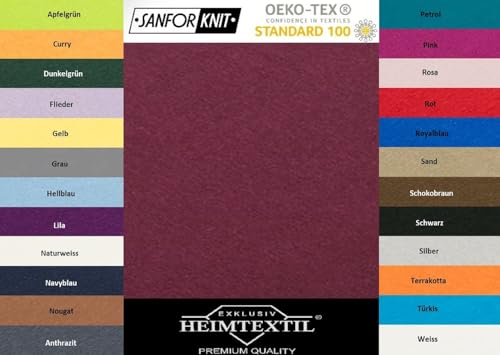 EXKLUSIV HEIMTEXTIL Jersey Spannbettlaken Premium Marke 60 x 120-70 x 135 cm 100% Baumwolle Öko - Tex Zertifiziert, Markenqualität, Matratzenhöhe bis 10 cm, Bordeaux von EXKLUSIV HEIMTEXTIL