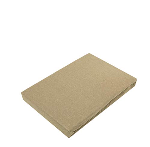 EXKLUSIV HEIMTEXTIL Jersey Spannbettlaken für Wasserbetten Rundumgummizug 200 x 220 cm Sand von EXKLUSIV HEIMTEXTIL