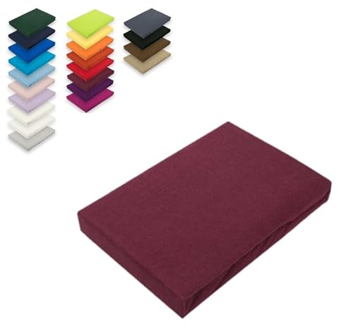 EXKLUSIV HEIMTEXTIL Microfaser Spannbettlaken Rundumgummizug 100% Polyester, 130 g/m², Steghöhe 30 cm, Öko - Tex Zertifiziert,140-160 x 200 cm + 30 cmBordeaux von EXKLUSIV HEIMTEXTIL