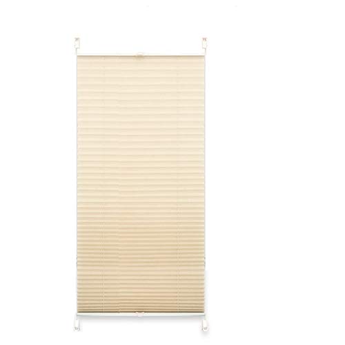 EXKLUSIV HEIMTEXTIL Plissee Verspannt mit Klemmträgern beige Crash 90 x 140 cm von EXKLUSIV HEIMTEXTIL
