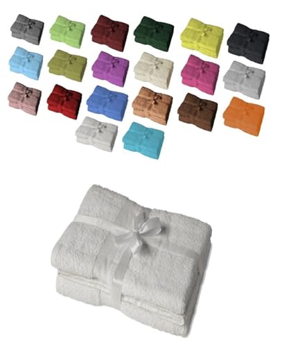EXKLUSIV HEIMTEXTIL Saunatuch 2er Set 80 x 200 cm Weiss von EXKLUSIV HEIMTEXTIL