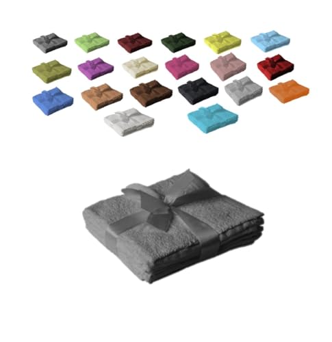 EXKLUSIV HEIMTEXTIL Seiftuch 4er Set 30 x 30 cm Anthrazit von EXKLUSIV HEIMTEXTIL