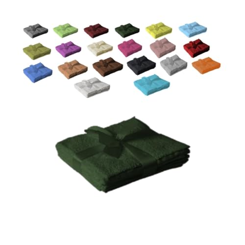 EXKLUSIV HEIMTEXTIL Seiftuch 4er Set 30 x 30 cm Dunkelgrün von EXKLUSIV HEIMTEXTIL