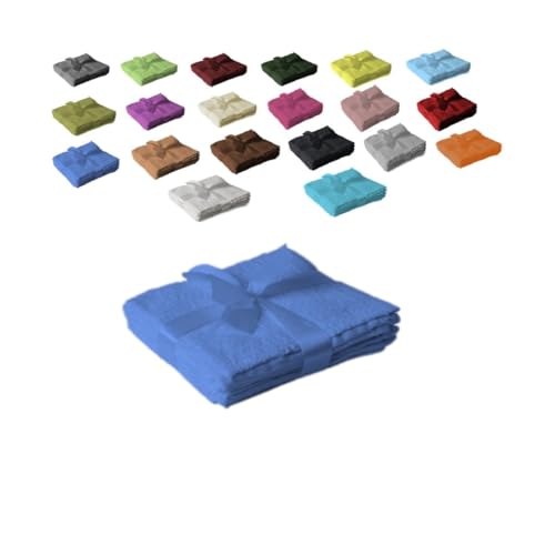 EXKLUSIV HEIMTEXTIL Seiftuch 4er Set 30 x 30 cm Royalblau von EXKLUSIV HEIMTEXTIL