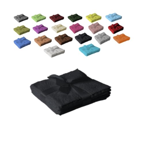 EXKLUSIV HEIMTEXTIL Seiftuch 4er Set 30 x 30 cm Schwarz von EXKLUSIV HEIMTEXTIL