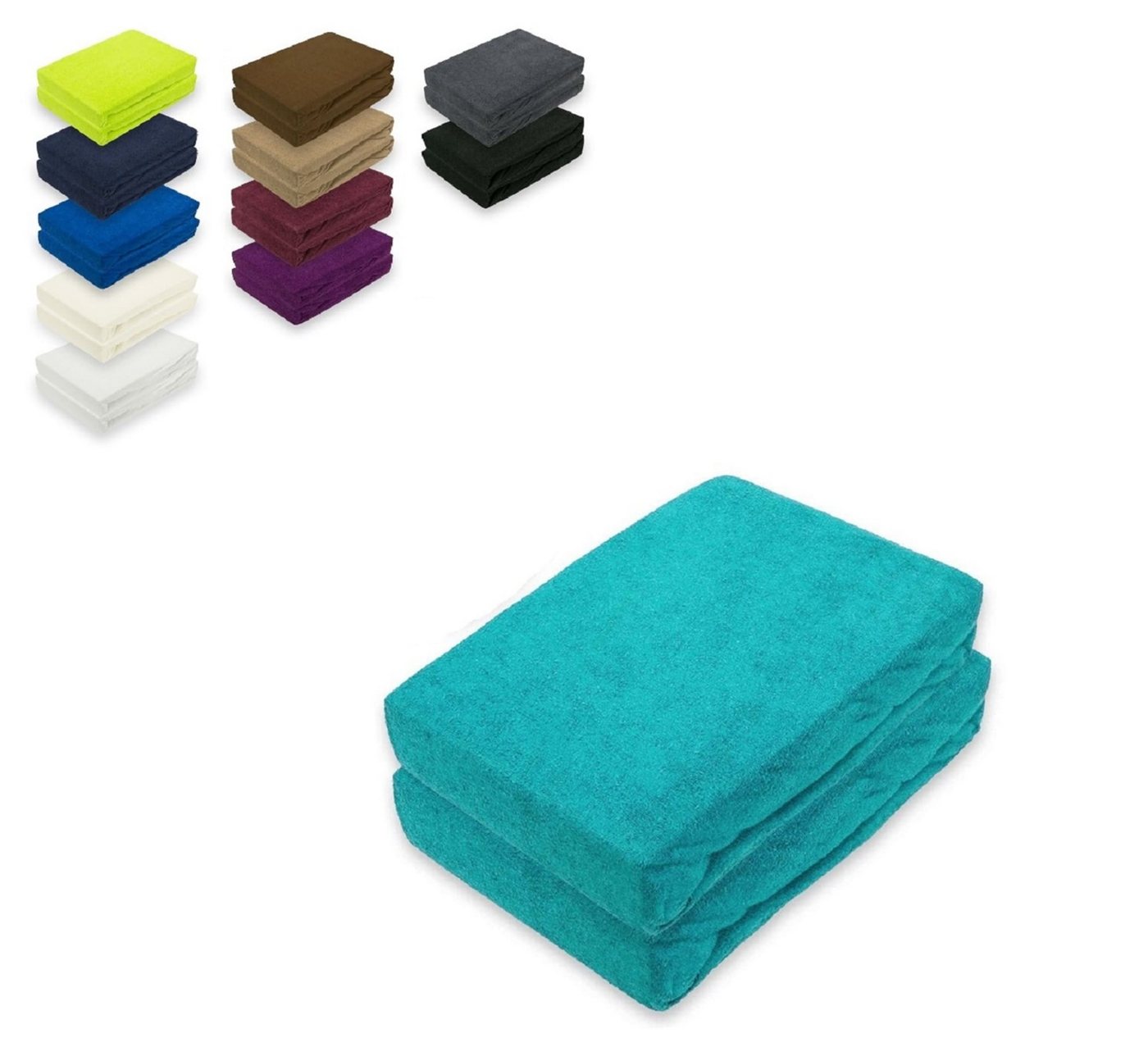 EXKLUSIV HEIMTEXTIL Spannbettlaken Doppelpack Frottee Spannbettlaken, Frottee, Gummizug: rundum von EXKLUSIV HEIMTEXTIL