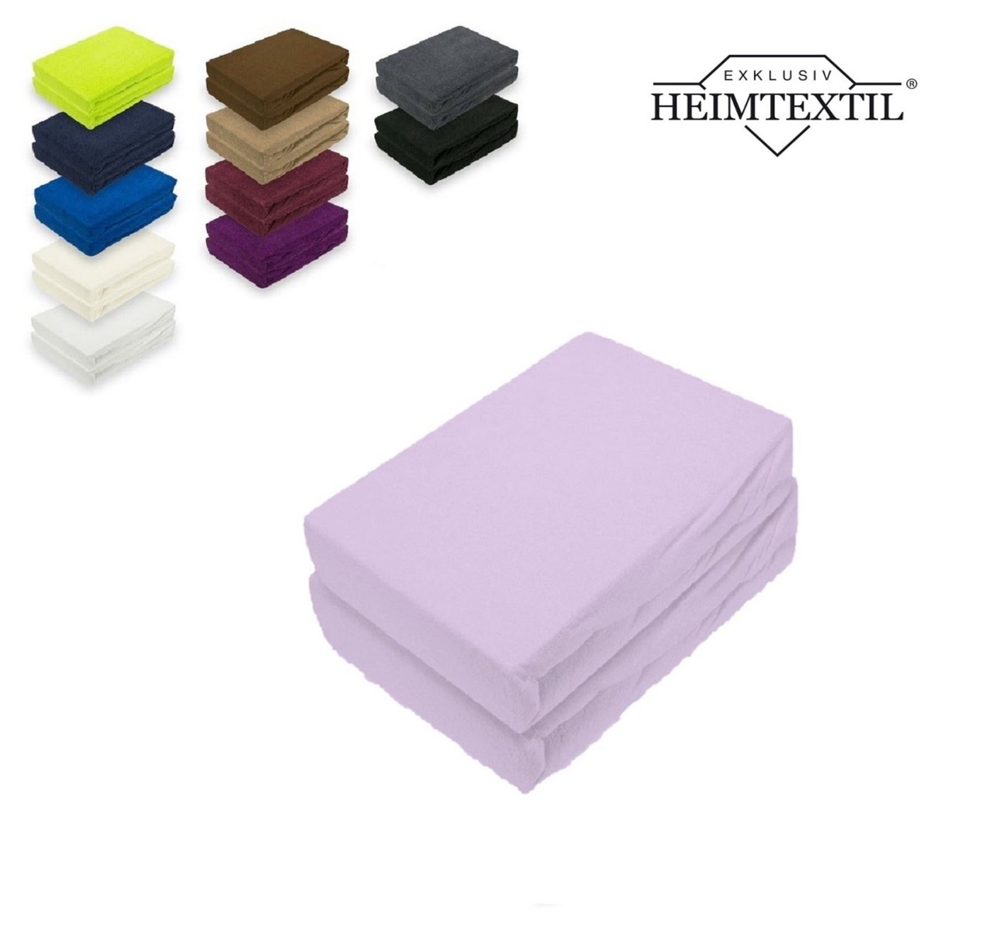 EXKLUSIV HEIMTEXTIL Spannbettlaken Doppelpack Frottee Spannbettlaken Premium, Frottee, Gummizug: rundum, (2 Stück), mit Rundumgummizug von EXKLUSIV HEIMTEXTIL