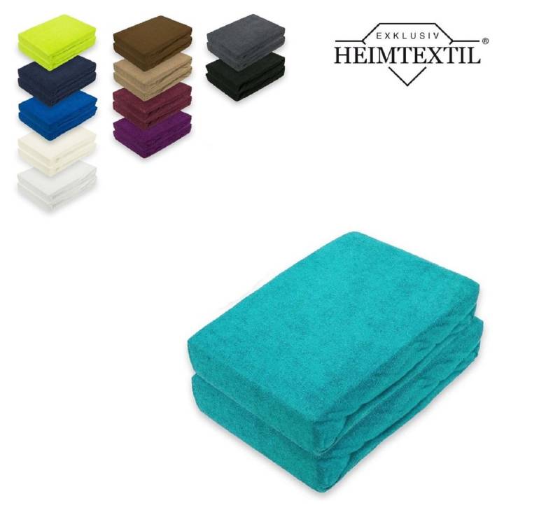 EXKLUSIV HEIMTEXTIL Spannbettlaken Doppelpack Frottee Spannbettlaken Premium, Frottee, Gummizug: rundum, (2 Stück), mit Rundumgummizug von EXKLUSIV HEIMTEXTIL