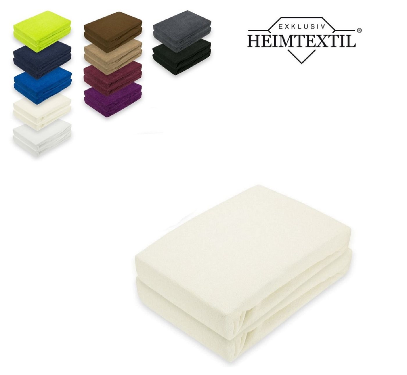 EXKLUSIV HEIMTEXTIL Spannbettlaken Doppelpack Marke Frottee Spannbettlaken, Frottee, Gummizug: rundum, (2 Stück), mit Rundumgummizug von EXKLUSIV HEIMTEXTIL