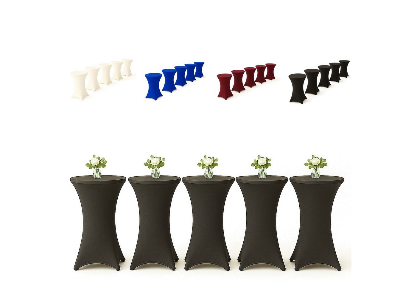 EXKLUSIV HEIMTEXTIL Stehtischhusse, Material: 90 % Polyester 10% Elasthan, ca. 140 g/m² EXKLUSIV HEIMTEXTIL Stehtischhusse, Material: 90 % Polyester 10% Elasthan, ca. 140 g/m² von EXKLUSIV HEIMTEXTIL