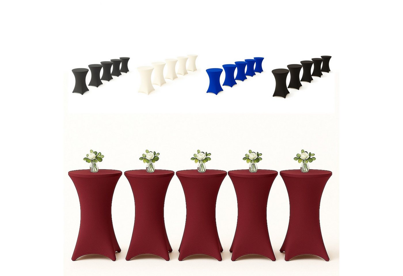 EXKLUSIV HEIMTEXTIL Stehtischhusse, Material: 90 % Polyester 10% Elasthan, ca. 140 g/m² EXKLUSIV HEIMTEXTIL Stehtischhusse, Material: 90 % Polyester 10% Elasthan, ca. 140 g/m² von EXKLUSIV HEIMTEXTIL