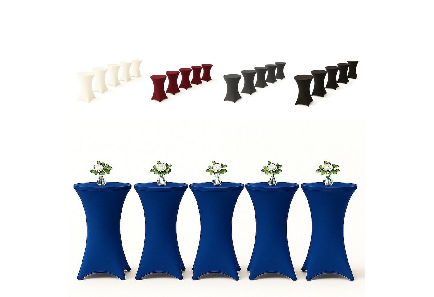 EXKLUSIV HEIMTEXTIL Stehtischhusse, Material: 90 % Polyester 10% Elasthan, ca. 140 g/m² EXKLUSIV HEIMTEXTIL Stehtischhusse, Material: 90 % Polyester 10% Elasthan, ca. 140 g/m² von EXKLUSIV HEIMTEXTIL