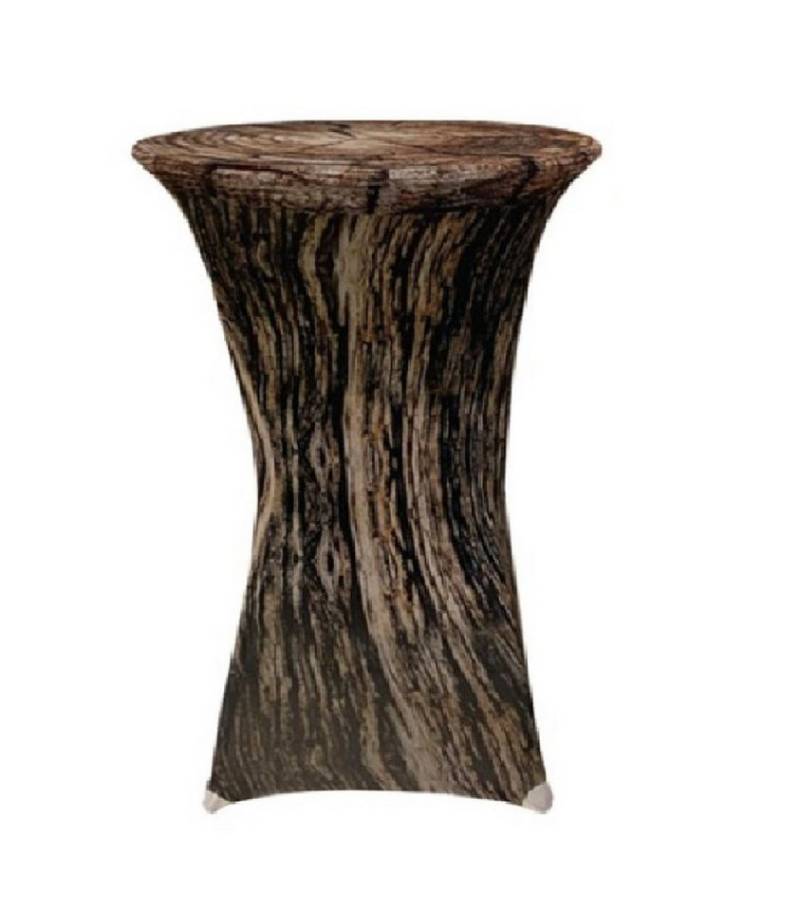 EXKLUSIV HEIMTEXTIL Stehtischhusse Stehtischhusse Stretch für Bistrotisch, mit Motiv Baumstamm Durchmesser 60 cm von EXKLUSIV HEIMTEXTIL