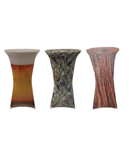 EXKLUSIV HEIMTEXTIL Stehtischhusse Stretch für Bistrotisch mit 4 Fußlaschen Motiv Ø 80x120 cm Bierglas von EXKLUSIV HEIMTEXTIL