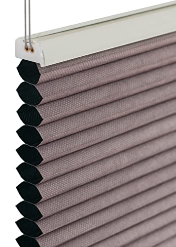 EXKLUSIV HEIMTEXTIL Wabenplissee Verspannt mit Klemmträgern ohne Bohren Verdunklung 100 x 140 cm Silbergrau-braun von EXKLUSIV HEIMTEXTIL