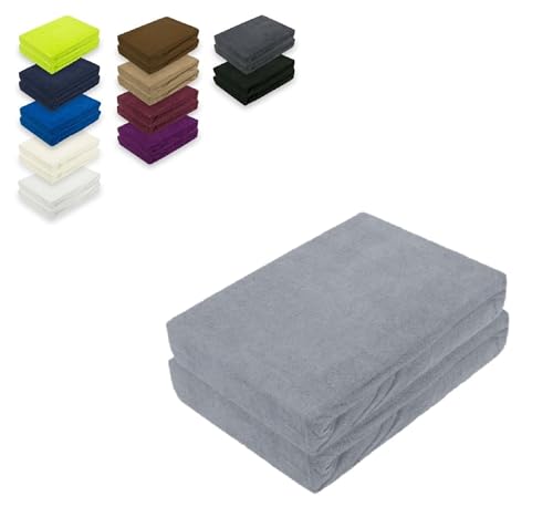EXKLUSIV HEIMTEXTIL Frottee Spannbettlaken Doppelpack 200 x 220 cm Grau EXKLUSIV HEIMTEXTIL Frottee Spannbettlaken Doppelpack 200 x 220 cm Grau von EXKLUSIV HEIMTEXTIL