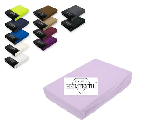 Exklusiv Heimtextil Frottee Spannbettlaken Marke 120 x 200 cm 80% Baumwolle, 20% Polyester Öko - Tex Zertifiziert, Markenqualität, Matratzenhöhe bis 25 cm, Flieder von EXKLUSIV HEIMTEXTIL