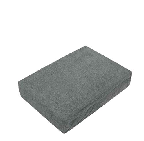 Frottee Spannbettlaken Premium Marke 180-200 x 200 cm Grau von EXKLUSIV HEIMTEXTIL