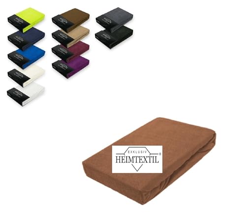 Exklusiv Heimtextil Frottee Spannbettlaken Marke 60-70 x 140 cm 80% Baumwolle, 20% Polyester Öko - Tex Zertifiziert, Markenqualität, Matratzenhöhe bis 10 cm, Nougat von EXKLUSIV HEIMTEXTIL