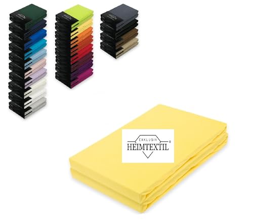 EXKLUSIV HEIMTEXTIL Jersey Spannbettlaken Premium Marke Doppelpack 90-100 x 200 cm Gelb von EXKLUSIV HEIMTEXTIL