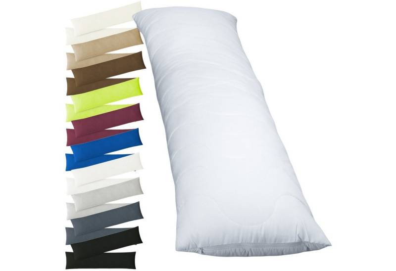 EXKLUSIV HEIMTEXTIL Kopfkissen 2 Kissenbezüge 40x80 cm oder 40x145 cm inkl. 1 Füllkissen Seitenschläf von EXKLUSIV HEIMTEXTIL