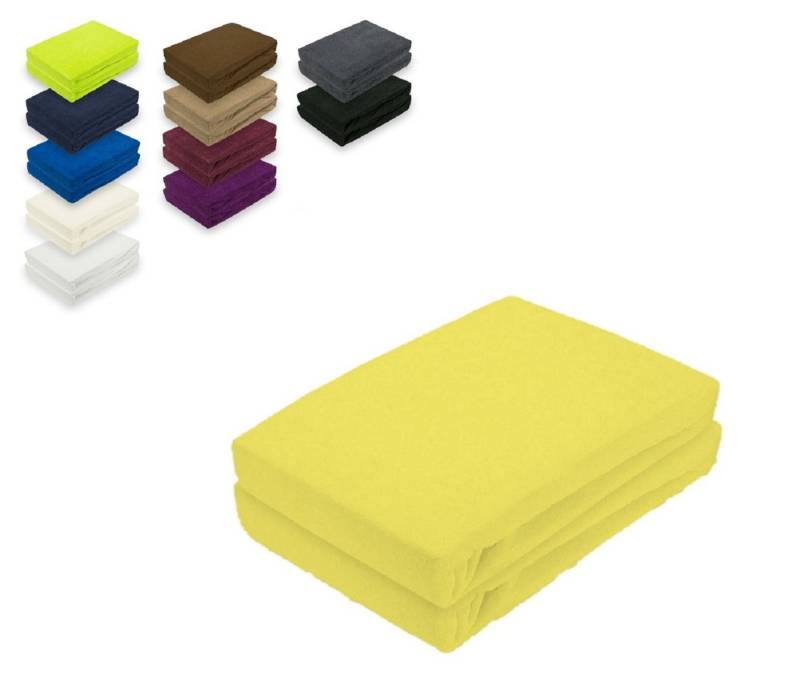 EXKLUSIV HEIMTEXTIL Spannbettlaken Doppelpack Frottee Spannbettlaken, Frottee, Gummizug: rundum von EXKLUSIV HEIMTEXTIL