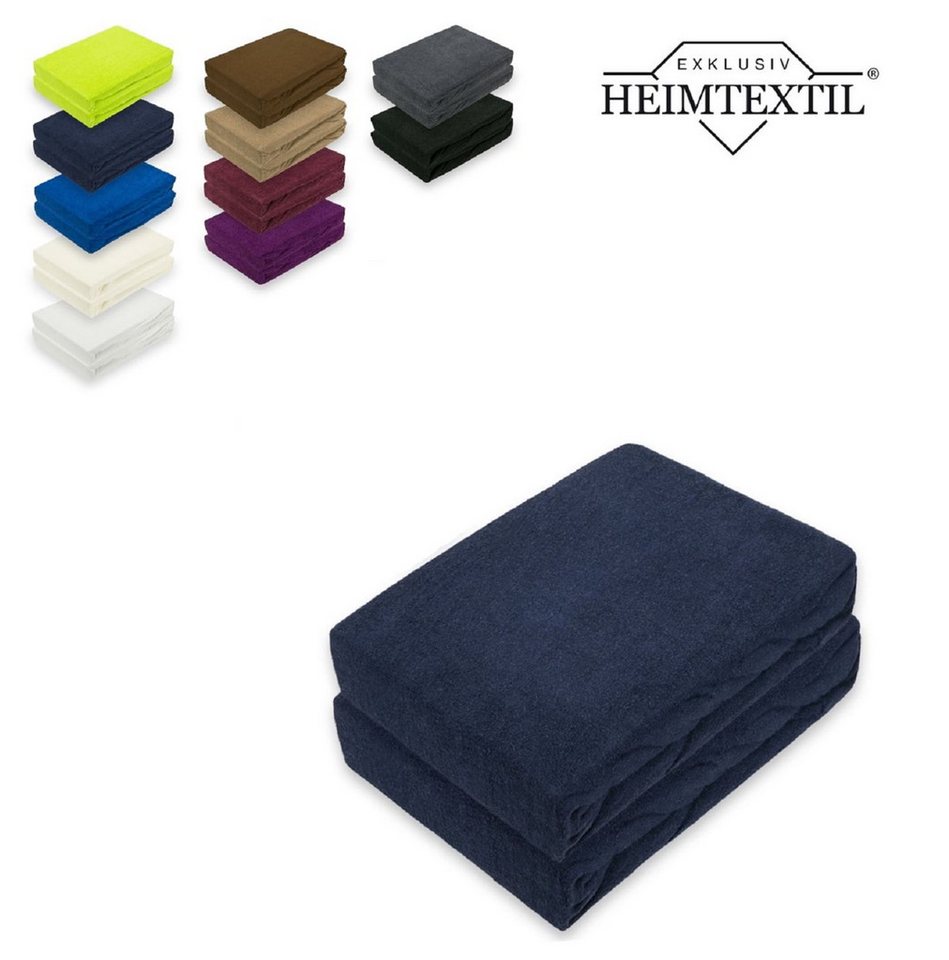 EXKLUSIV HEIMTEXTIL Spannbettlaken Doppelpack Frottee Spannbettlaken Premium, Frottee, Gummizug: rundum, (2 Stück), mit Rundumgummizug von EXKLUSIV HEIMTEXTIL