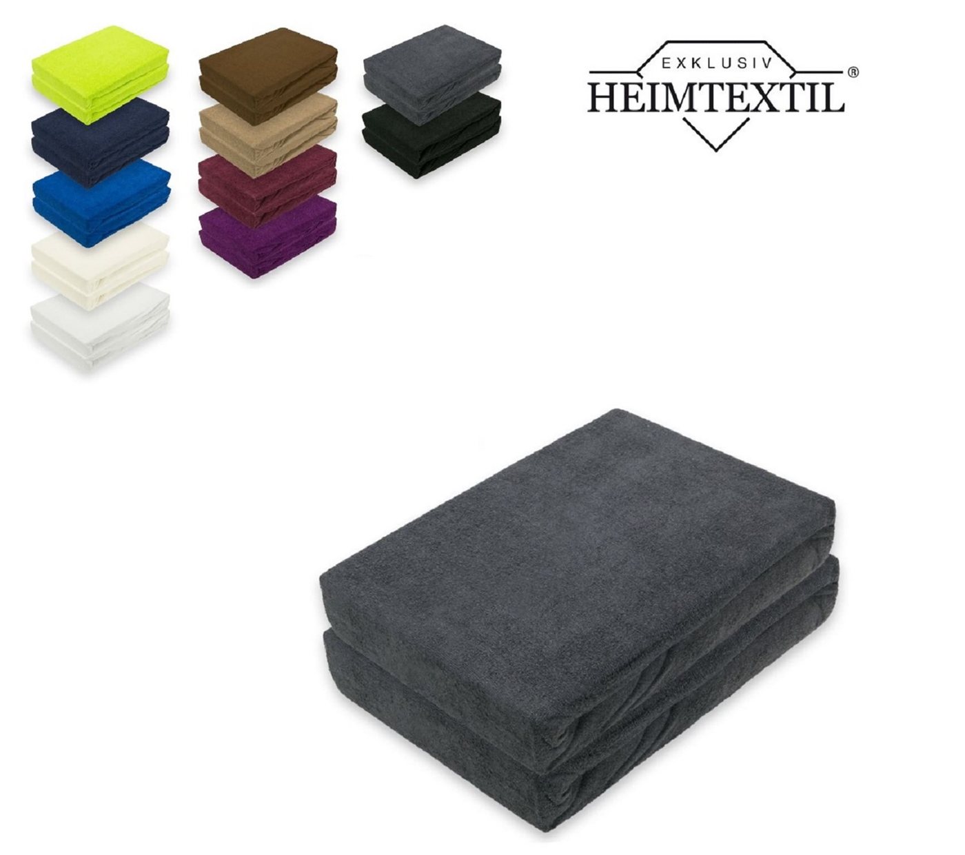 EXKLUSIV HEIMTEXTIL Spannbettlaken Doppelpack Frottee Spannbettlaken Premium, Frottee, Gummizug: rundum, (2 Stück), mit Rundumgummizug von EXKLUSIV HEIMTEXTIL