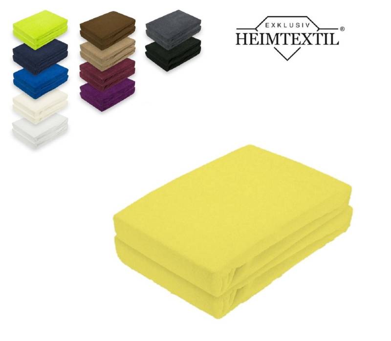 EXKLUSIV HEIMTEXTIL Spannbettlaken Doppelpack Frottee Spannbettlaken Premium, Frottee, Gummizug: rundum, (2 Stück), mit Rundumgummizug von EXKLUSIV HEIMTEXTIL
