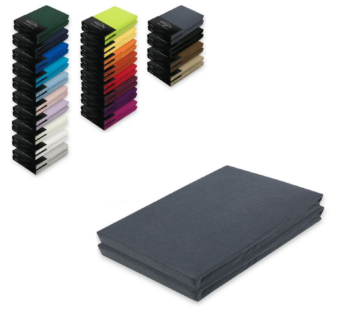 EXKLUSIV HEIMTEXTIL Spannbettlaken Doppelpack Jersey Spannbettlaken, Jersey, Gummizug: rundum von EXKLUSIV HEIMTEXTIL