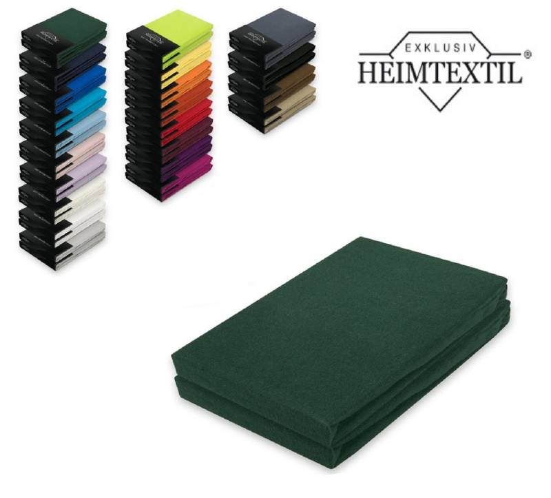 EXKLUSIV HEIMTEXTIL Spannbettlaken Doppelpack Jersey Spannbettlaken Premium, Jersey, Gummizug: rundum, (2 Stück), mit Rundumgummizug von EXKLUSIV HEIMTEXTIL
