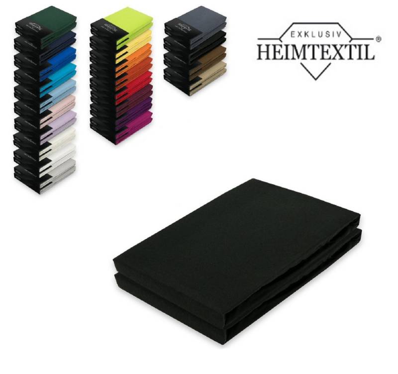 EXKLUSIV HEIMTEXTIL Spannbettlaken Doppelpack Jersey Spannbettlaken Premium, Jersey, Gummizug: rundum, (2 Stück), mit Rundumgummizug von EXKLUSIV HEIMTEXTIL