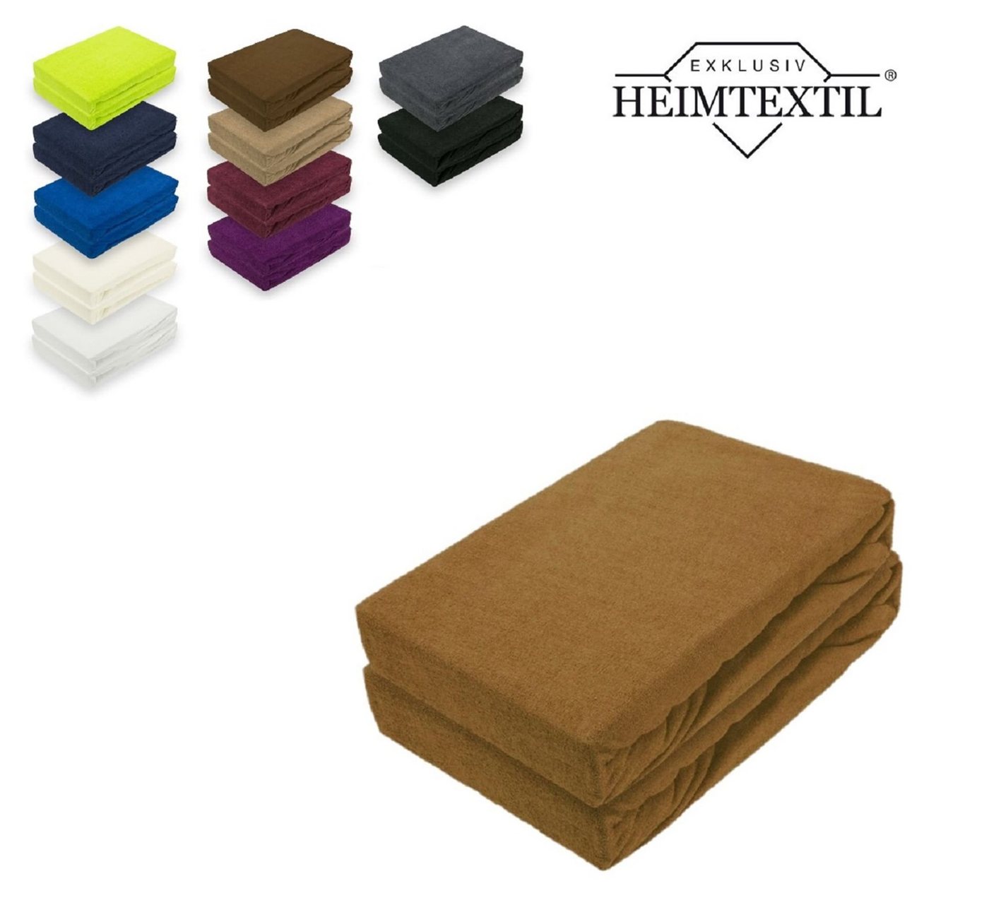 EXKLUSIV HEIMTEXTIL Spannbettlaken Doppelpack Marke Frottee Spannbettlaken, Frottee, Gummizug: rundum, (2 Stück), mit Rundumgummizug von EXKLUSIV HEIMTEXTIL