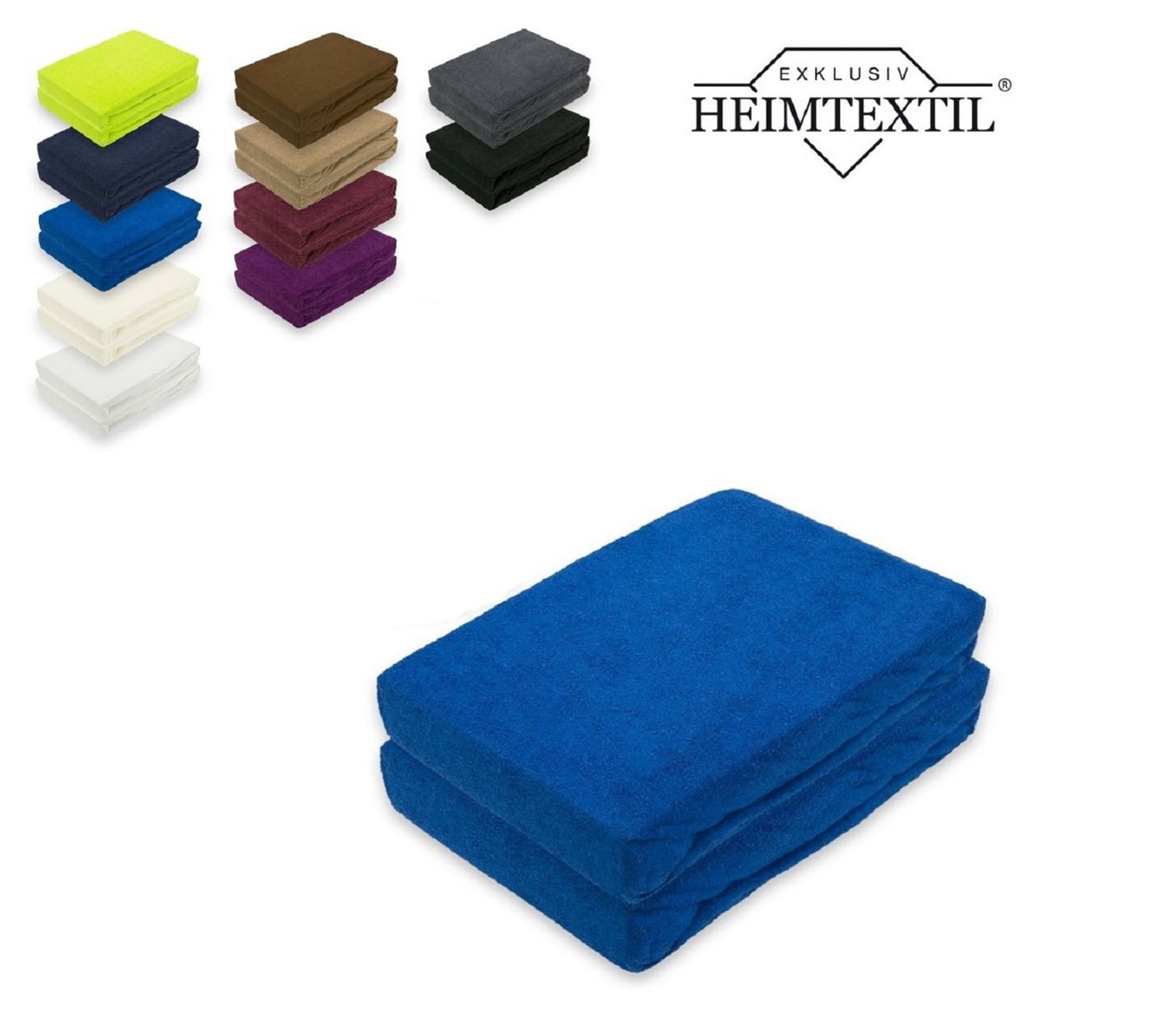 EXKLUSIV HEIMTEXTIL Spannbettlaken Doppelpack Marke Frottee Spannbettlaken, Frottee, Gummizug: rundum, (2 Stück), mit Rundumgummizug von EXKLUSIV HEIMTEXTIL