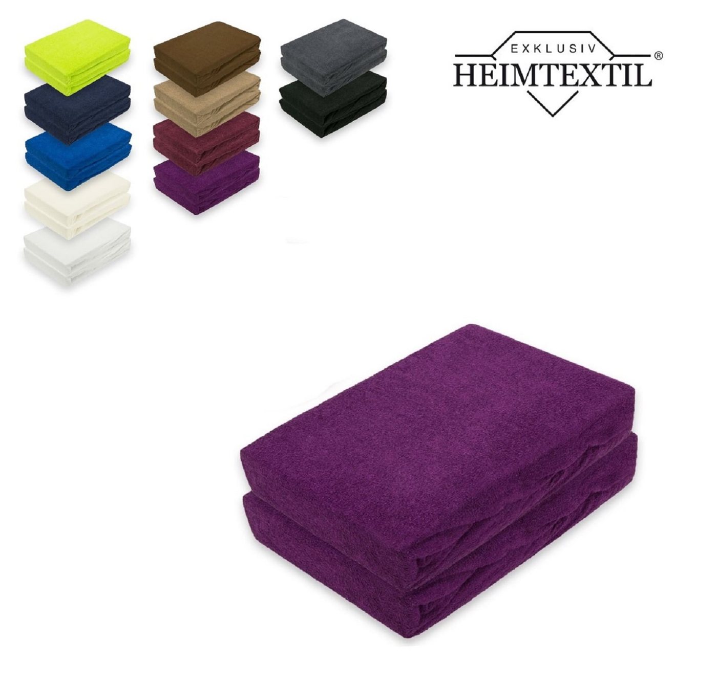 EXKLUSIV HEIMTEXTIL Spannbettlaken Doppelpack Marke Frottee Spannbettlaken, Frottee, Gummizug: rundum, (2 Stück), mit Rundumgummizug von EXKLUSIV HEIMTEXTIL