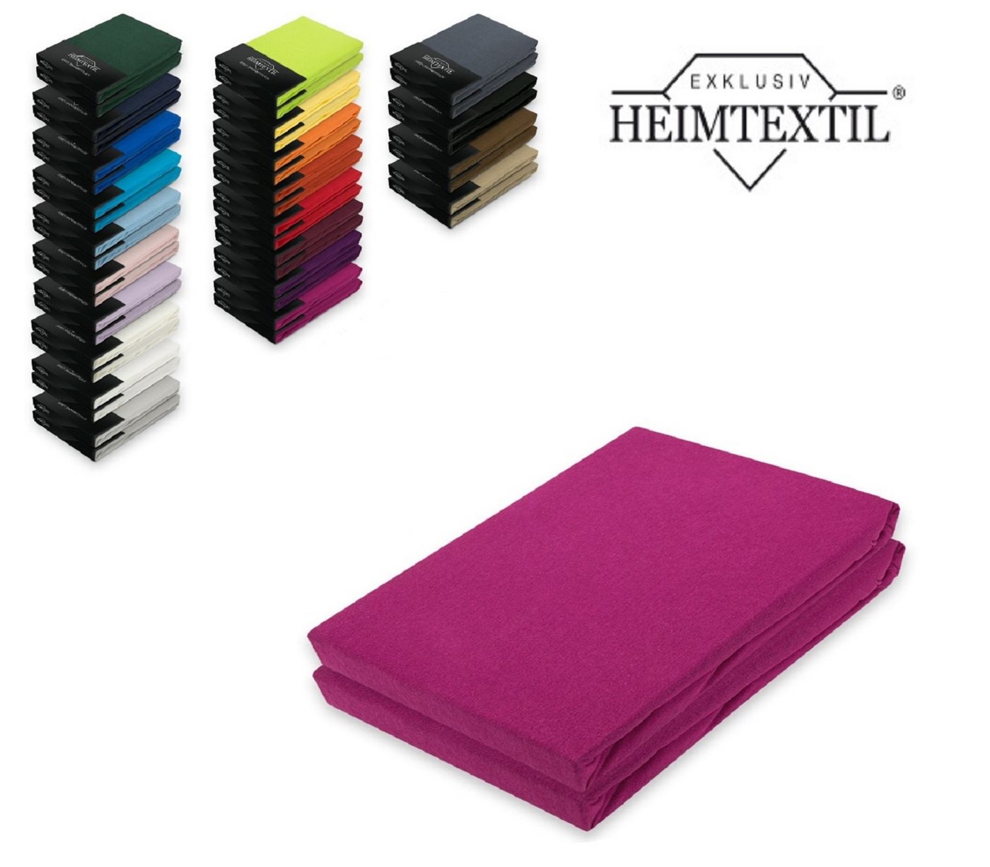 EXKLUSIV HEIMTEXTIL Spannbettlaken Doppelpack Marke Jersey Spannbettlaken, Jersey, Gummizug: rundum, (2 Stück), mit Rundumgummizug von EXKLUSIV HEIMTEXTIL