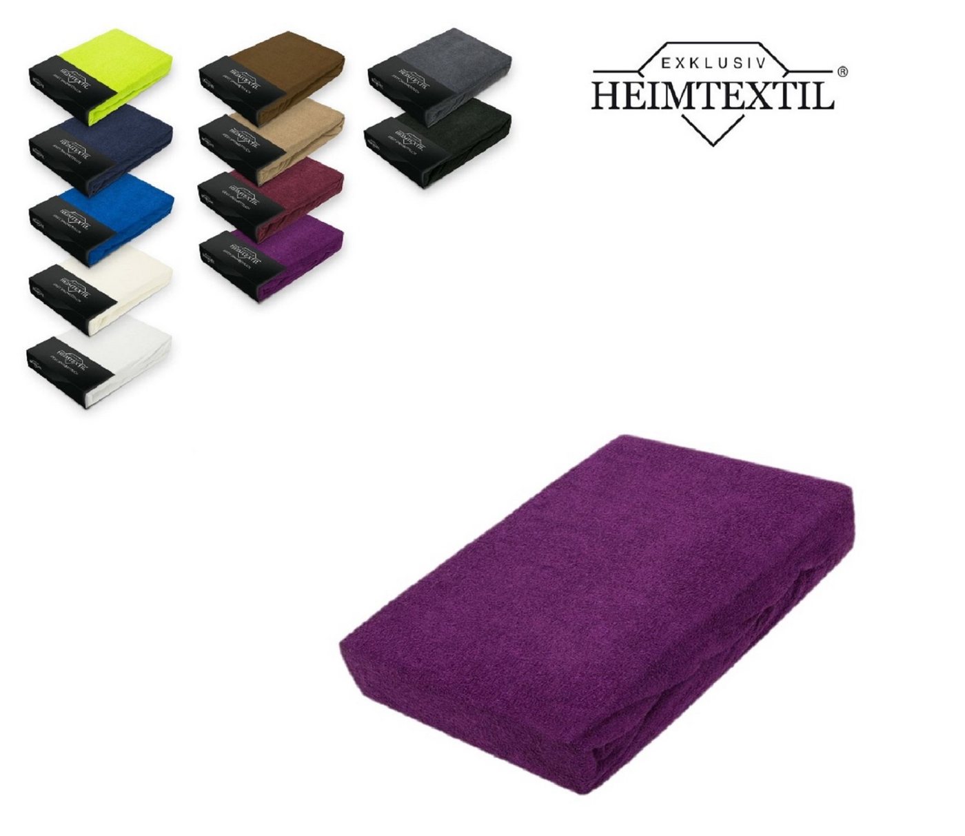 EXKLUSIV HEIMTEXTIL Spannbettlaken Frottee Spannbettlaken Rundumgummizug Marke, Frottee, Gummizug: rundum, (1 Stück), mit Rundumgummizug von EXKLUSIV HEIMTEXTIL