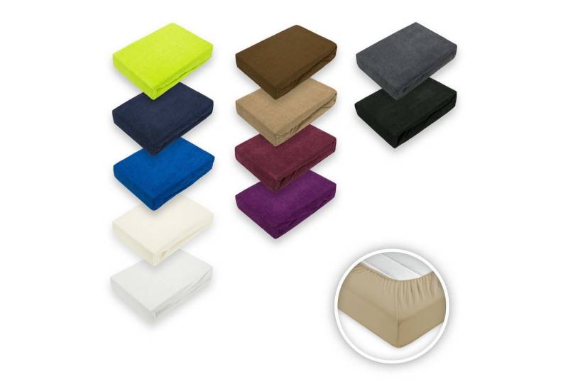 EXKLUSIV HEIMTEXTIL Spannbettlaken Frottee Spannbettlaken mit Rundumgummizug, Frottee, Gummizug: rundum, (1 Stück), mit Rundumgummizug von EXKLUSIV HEIMTEXTIL