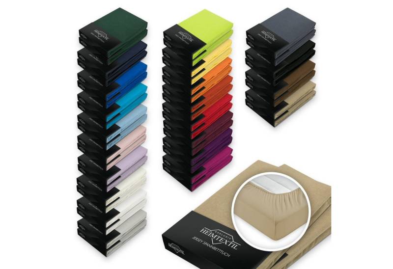 EXKLUSIV HEIMTEXTIL Spannbettlaken Jersey Spannbettlaken PREMIUM Doppelpack, Jersey, Gummizug: rundum, (2 Stück), mit Rundumgummizug von EXKLUSIV HEIMTEXTIL