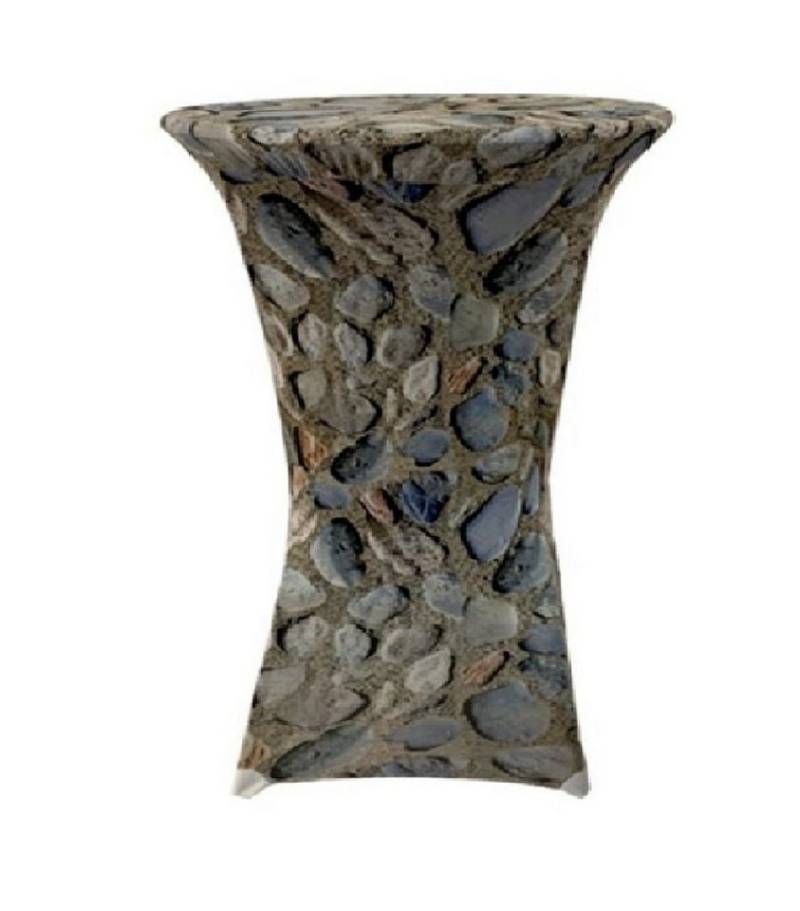 EXKLUSIV HEIMTEXTIL Stehtischhusse Stehtischhusse Stretch für Bistrotisch, mit Motiv Stein Durchmesser 60 cm von EXKLUSIV HEIMTEXTIL