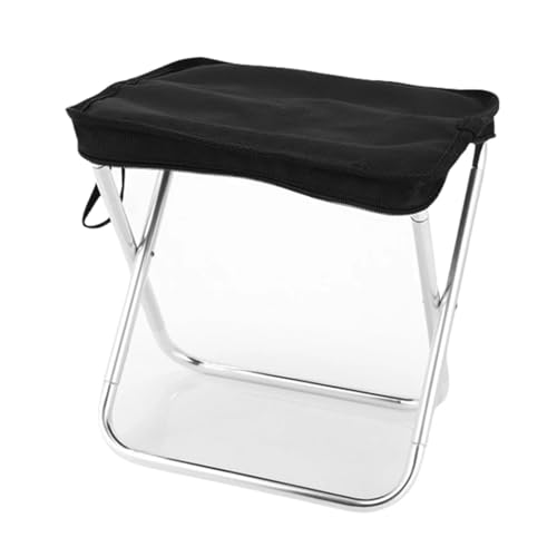 EXKURPOO Angelhocker Outdoor Camping Hocker Klapp Angeln Stuhl Mit Tragbare Tasche Aluminium Legierung Picknick BBQ Mini Tragbare Sitz(Black) von EXKURPOO