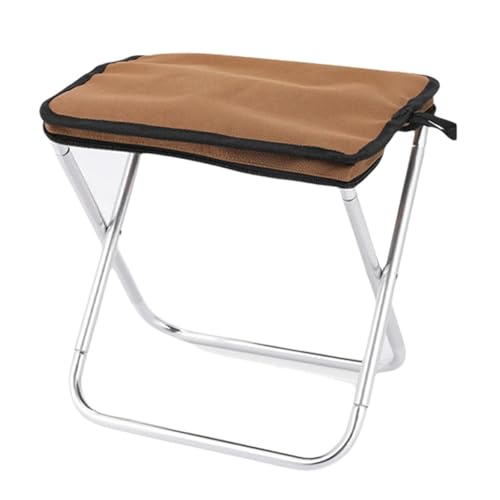 EXKURPOO Angelhocker Outdoor Camping Hocker Klapp Angeln Stuhl Mit Tragbare Tasche Aluminium Legierung Picknick BBQ Mini Tragbare Sitz(Brown) von EXKURPOO